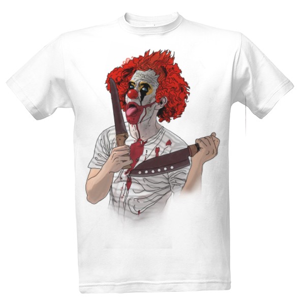 Tričko s potiskem Klaun s nožem